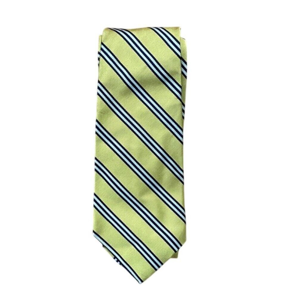 J. Crew Italian Silk Striped Tie Gold Black Career Party Classic